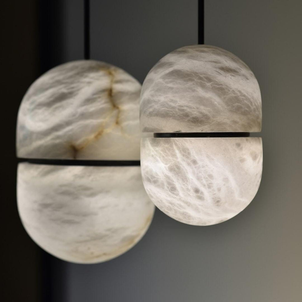 Lampada da soffitto a sospensione YUM in alabastro elegante