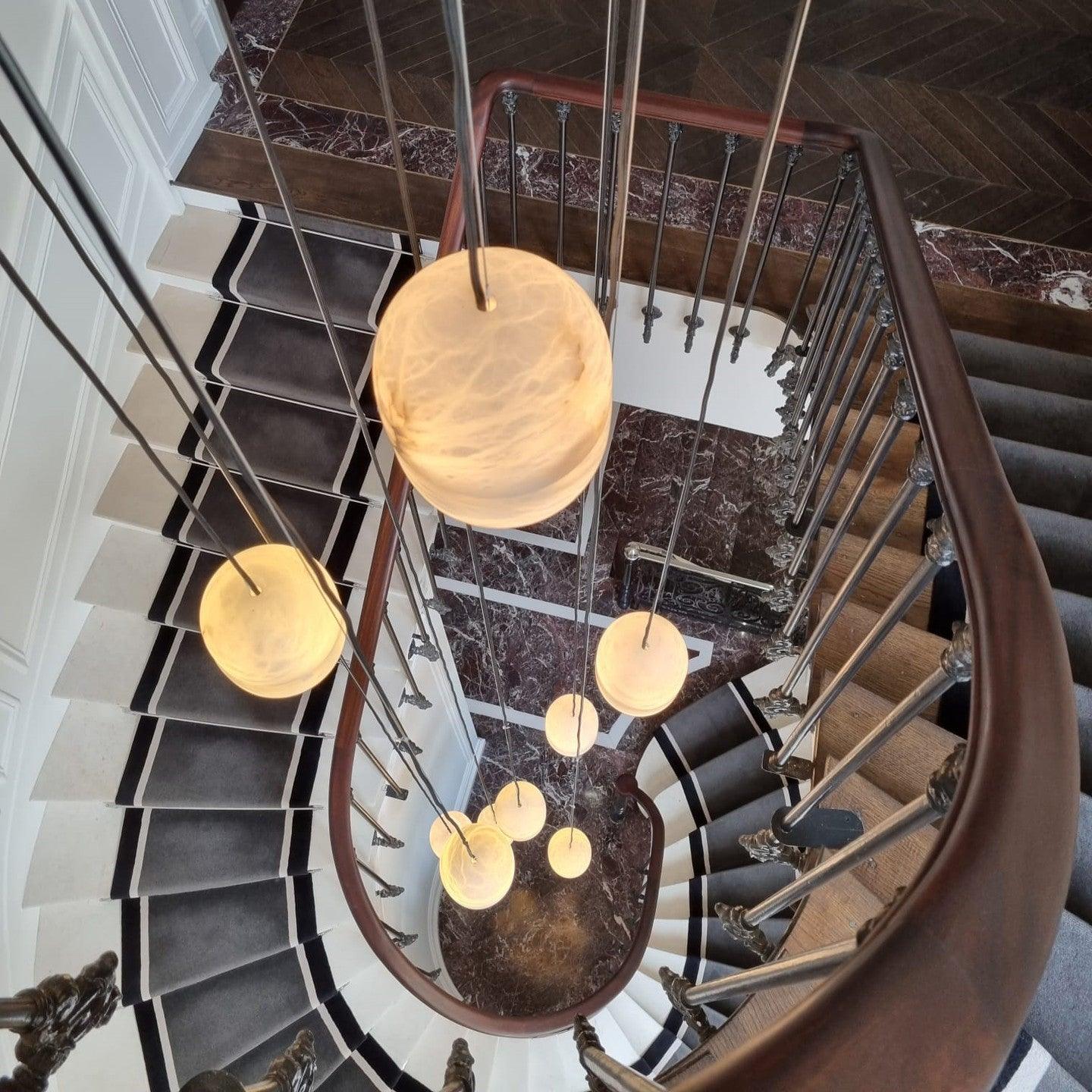 Lampada da soffitto a sospensione YUM in alabastro elegante