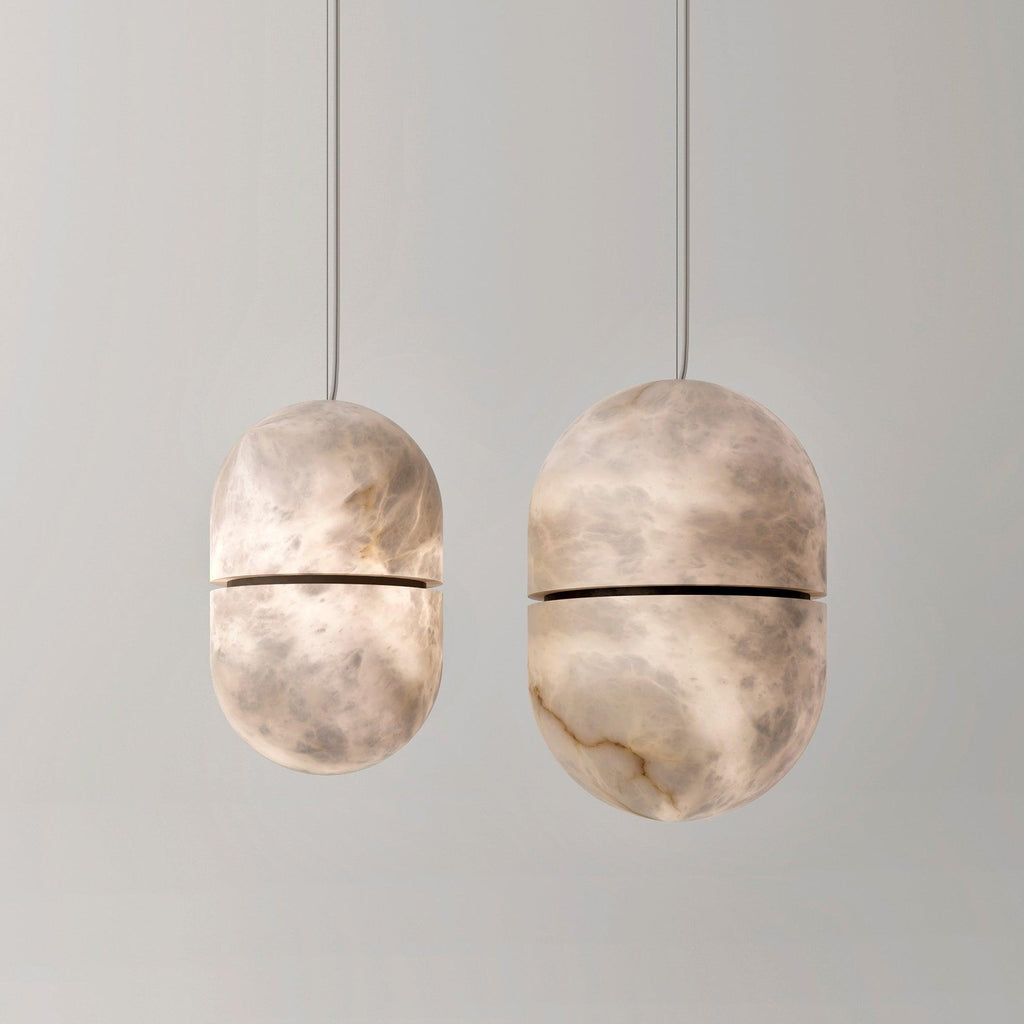 Lampada da soffitto a sospensione YUM in alabastro elegante