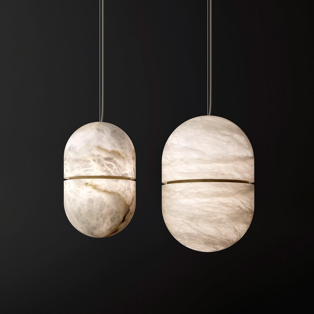 Lampada da soffitto a sospensione YUM in alabastro elegante