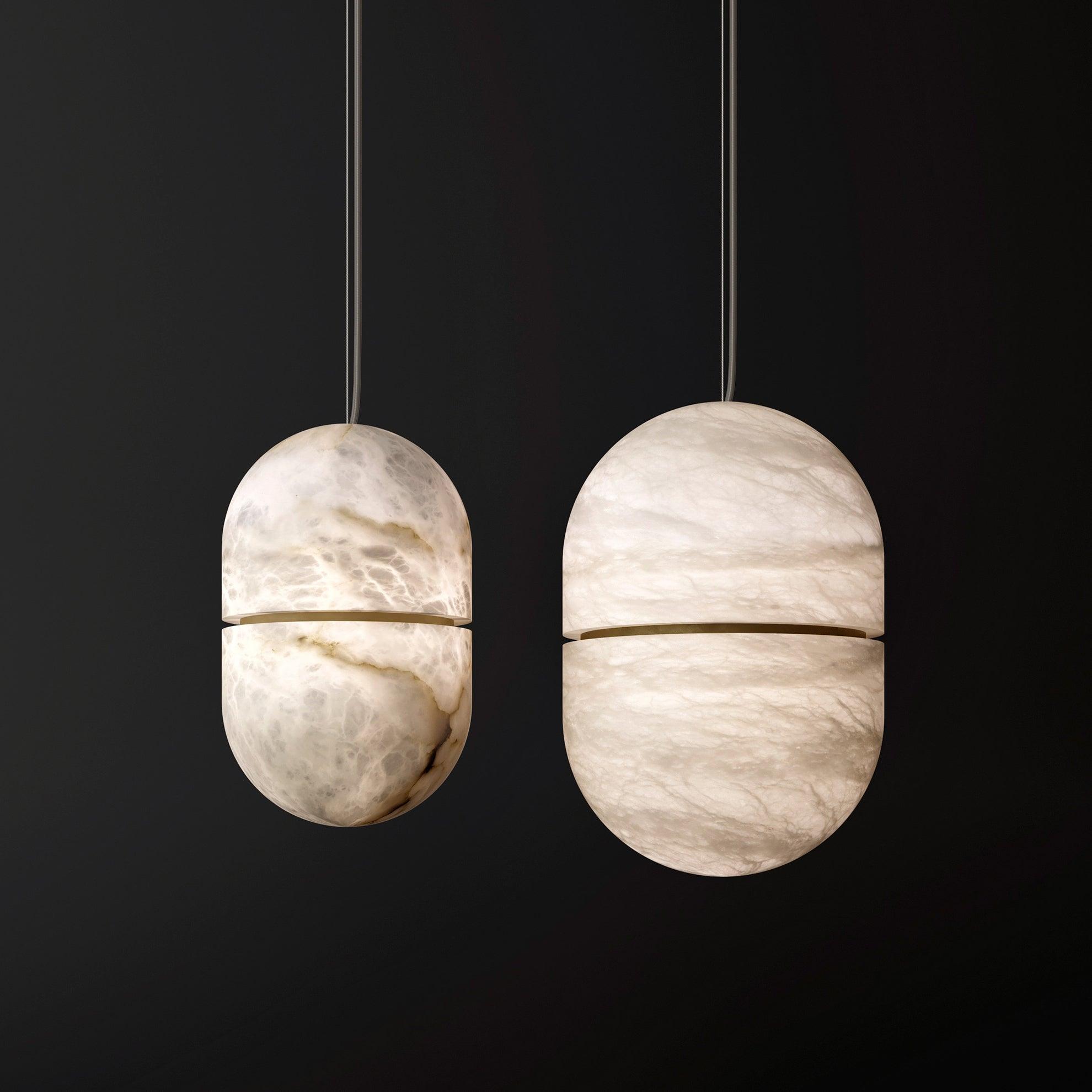 Lampada da soffitto a sospensione YUM in alabastro elegante