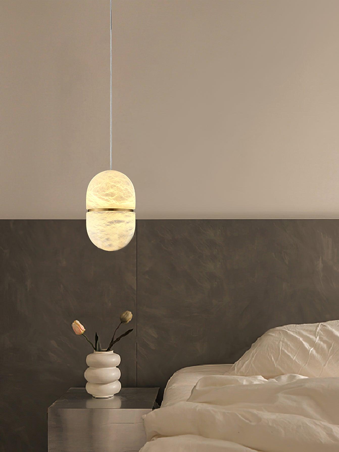Lampada da soffitto a sospensione YUM in alabastro elegante