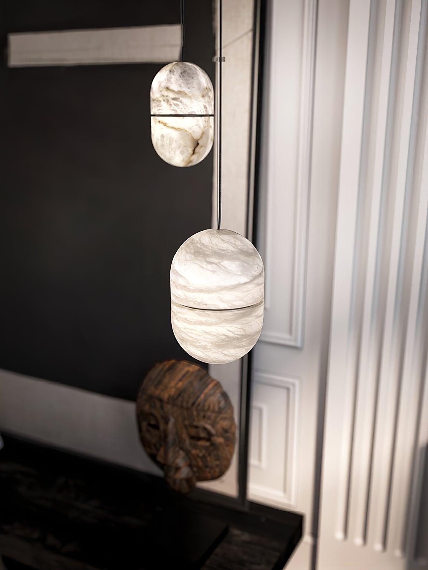 Lampada da soffitto a sospensione YUM in alabastro elegante