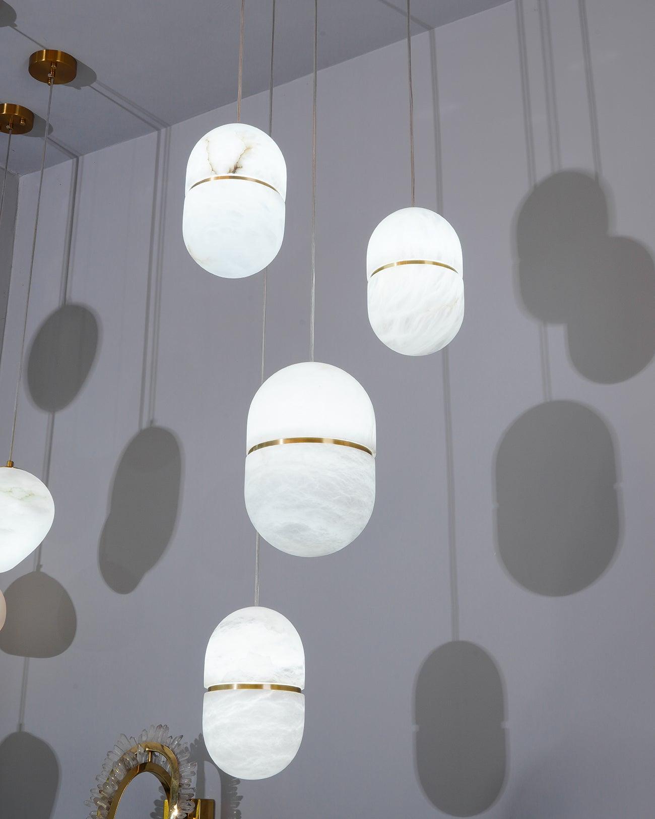 Lampada da soffitto a sospensione YUM in alabastro elegante