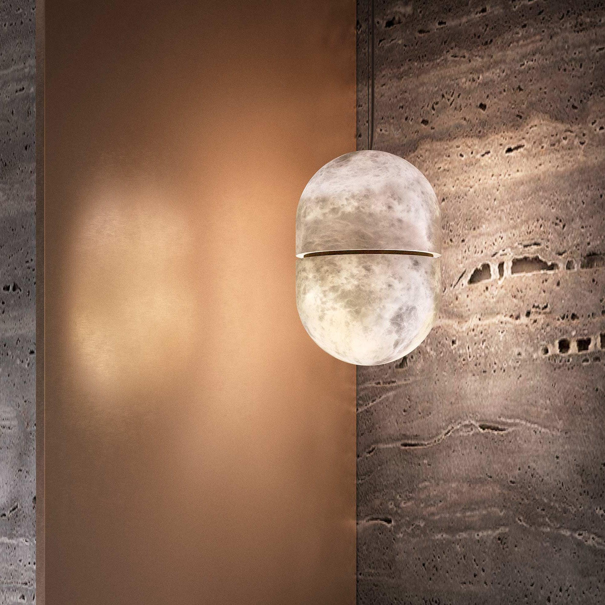 Lampada da soffitto a sospensione YUM in alabastro elegante