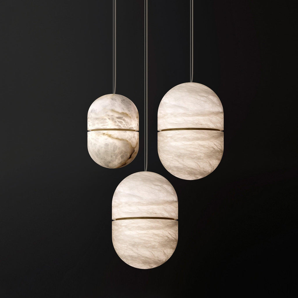 Lampada da soffitto a sospensione YUM in alabastro elegante
