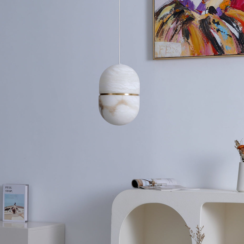 Lampada da soffitto a sospensione YUM in alabastro elegante