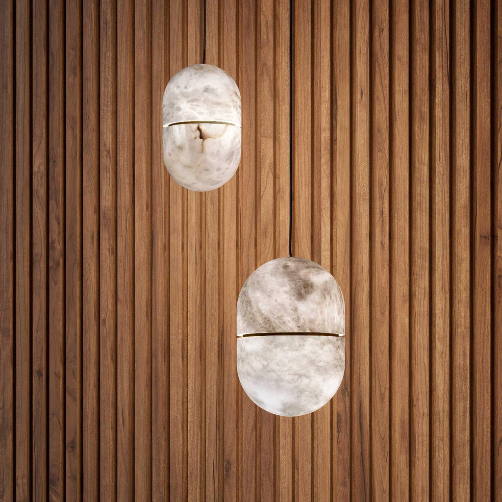 Lampada da soffitto a sospensione YUM in alabastro elegante