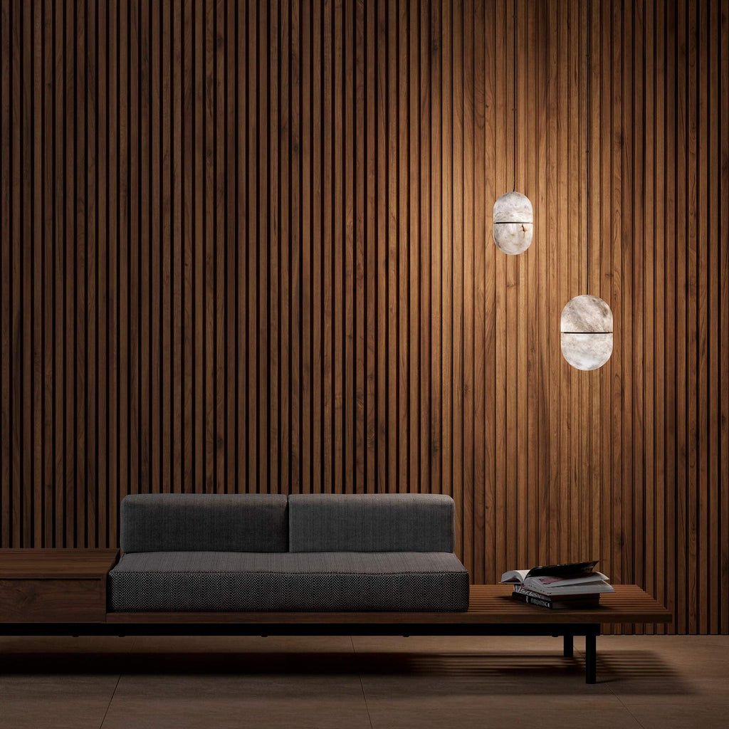 Lampada da soffitto a sospensione YUM in alabastro elegante