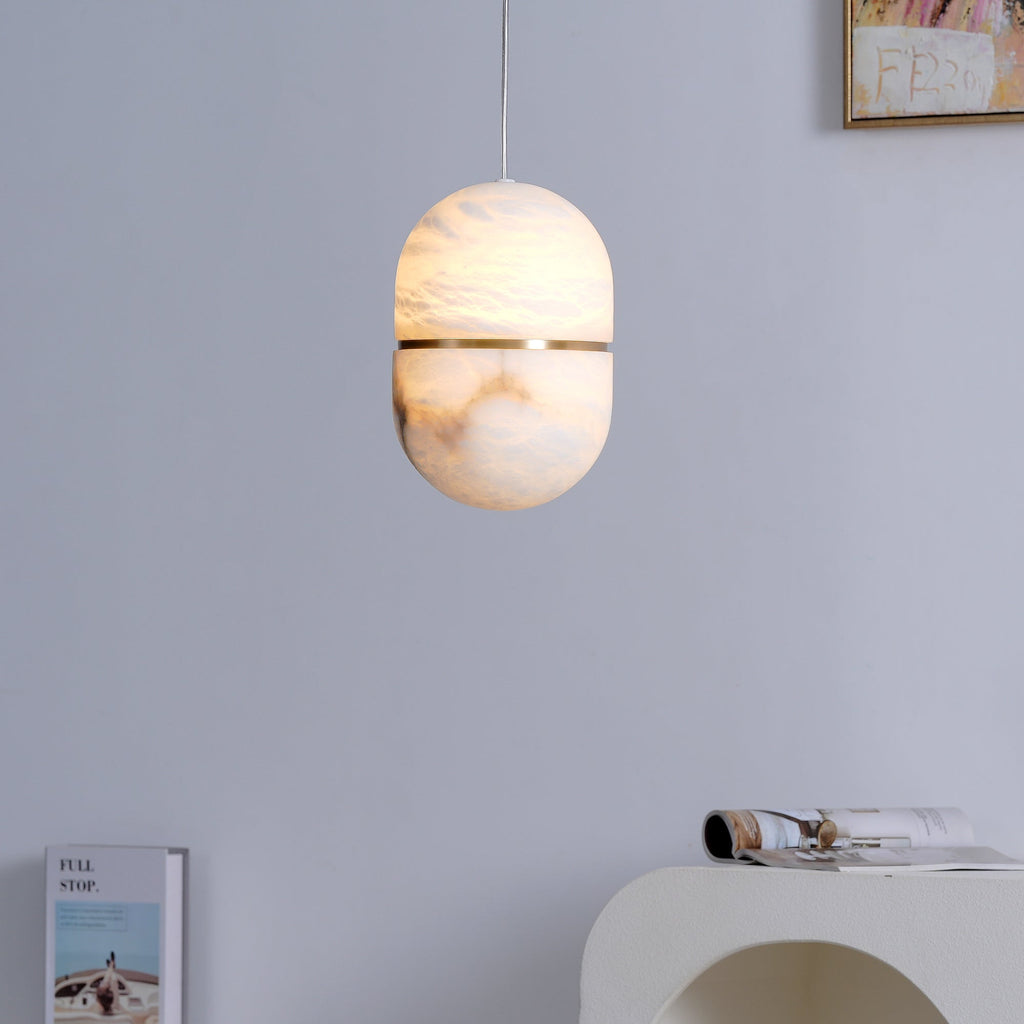 Lampada da soffitto a sospensione YUM in alabastro elegante