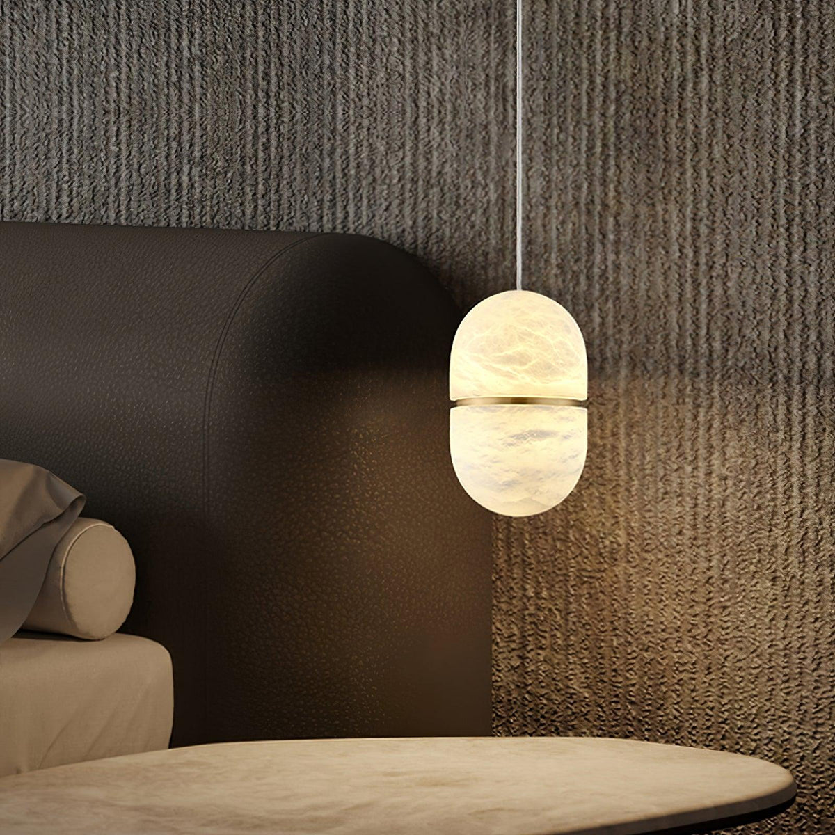 Lampada da soffitto a sospensione YUM in alabastro elegante