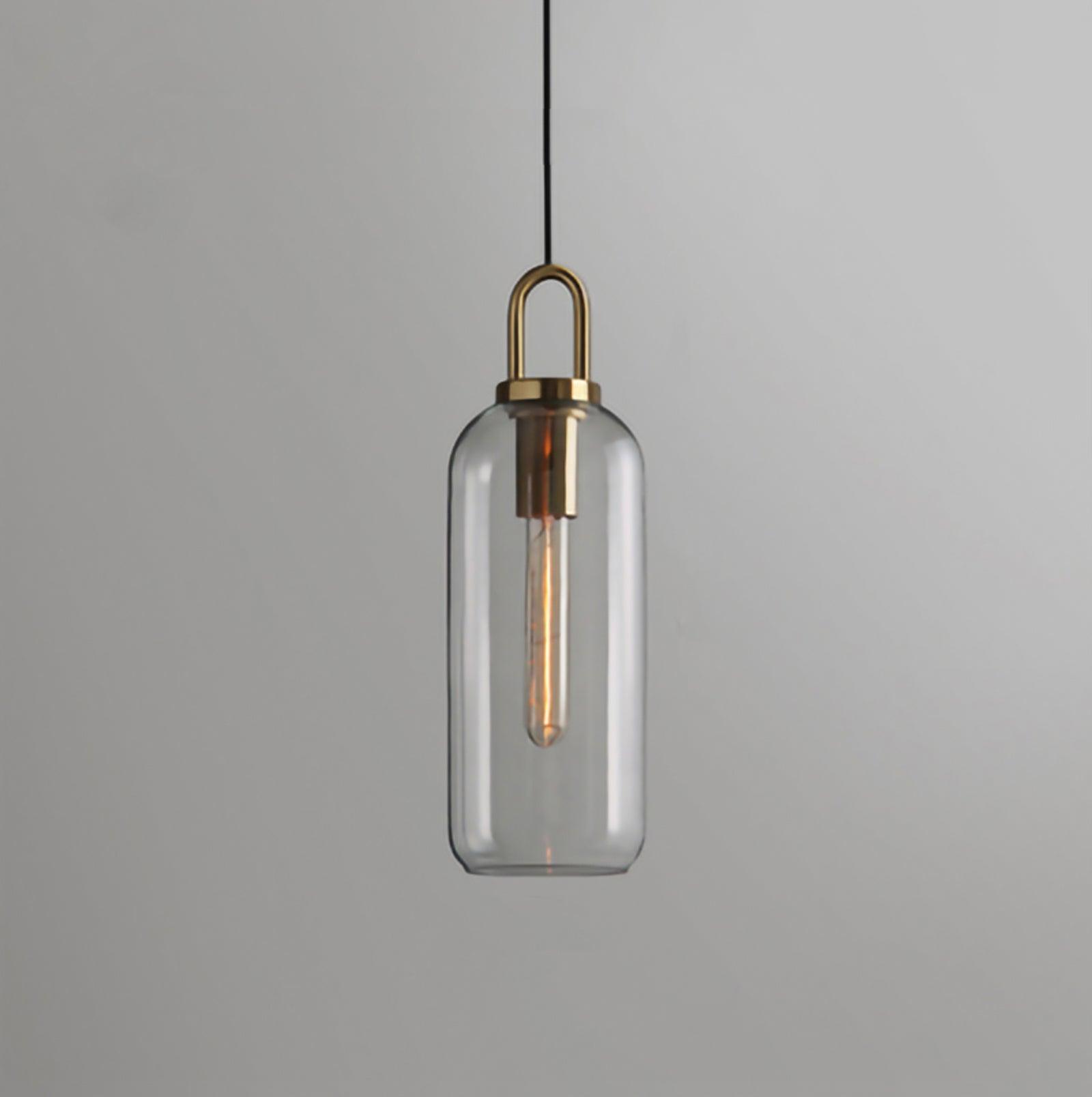 Pendellampe i glas med swag-ledning