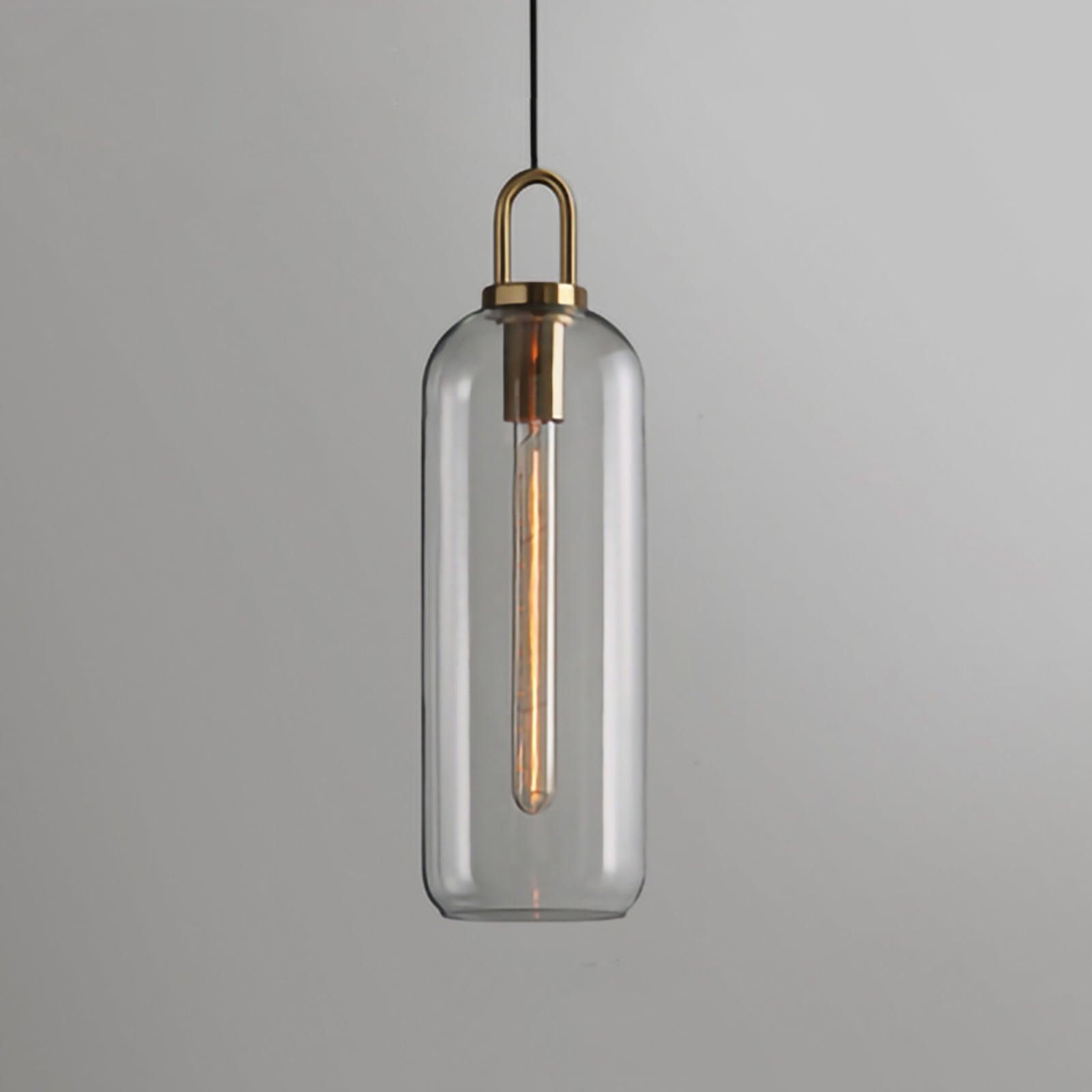 Pendellampe i glas med swag-ledning