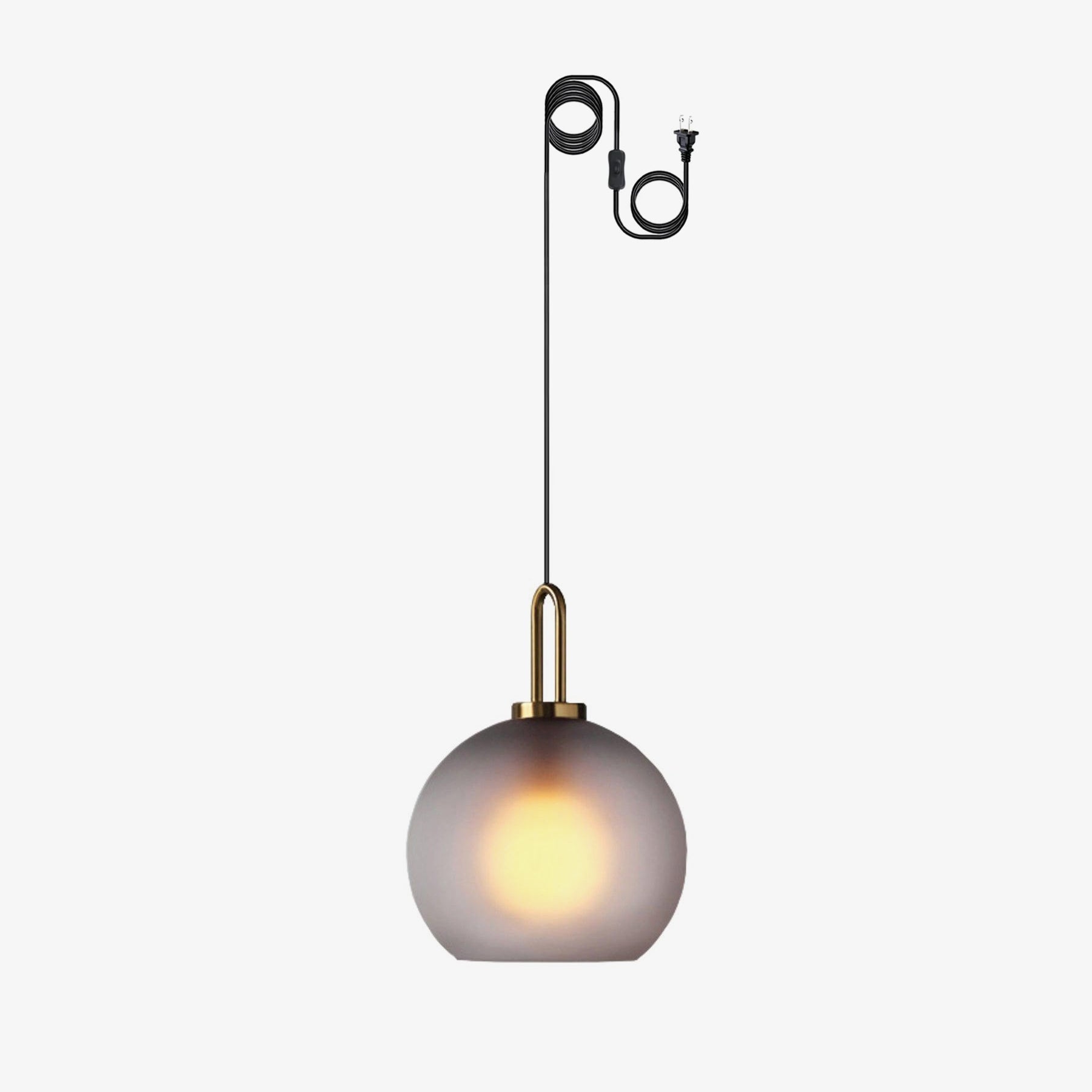 Pendellampe i glas med swag-ledning