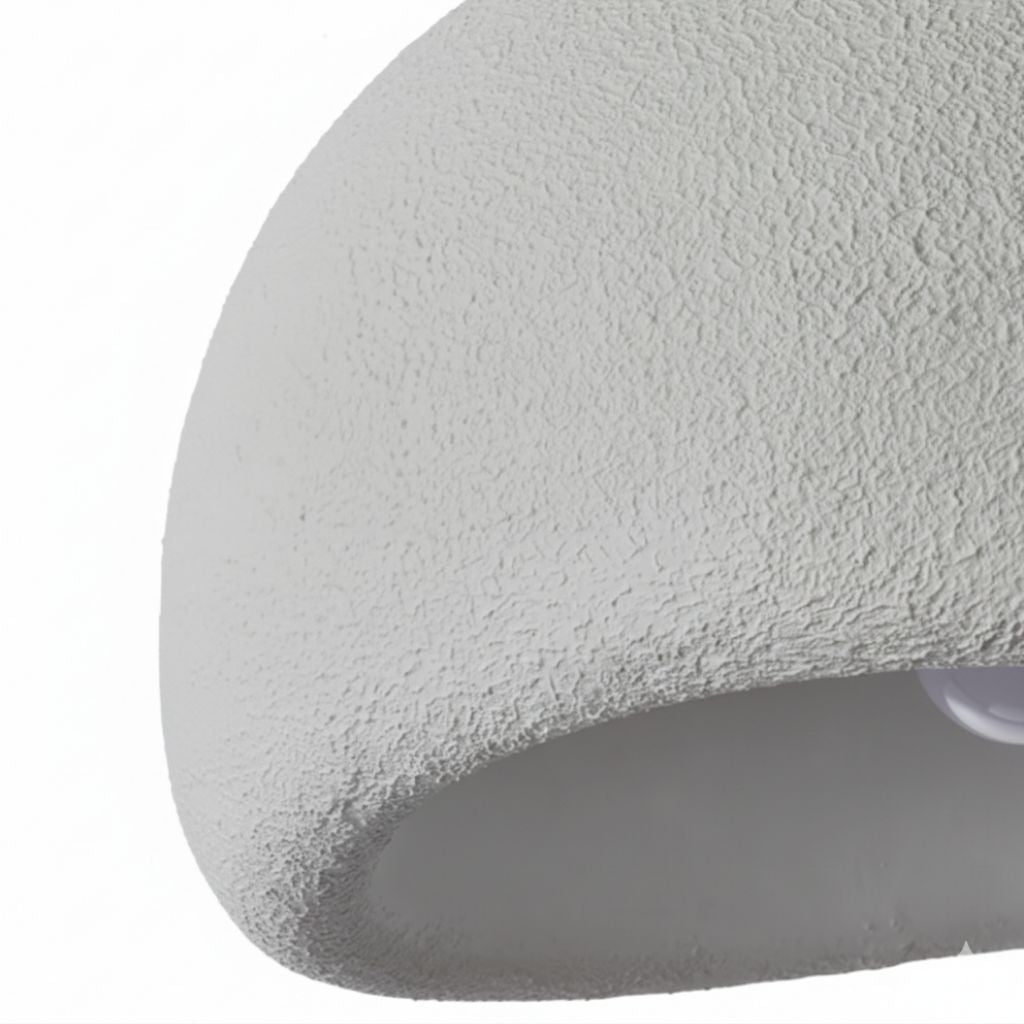 Lampada da soffitto minimalista in resina CalmGlow per ambienti tranquilli, con illuminazione morbida e uniforme