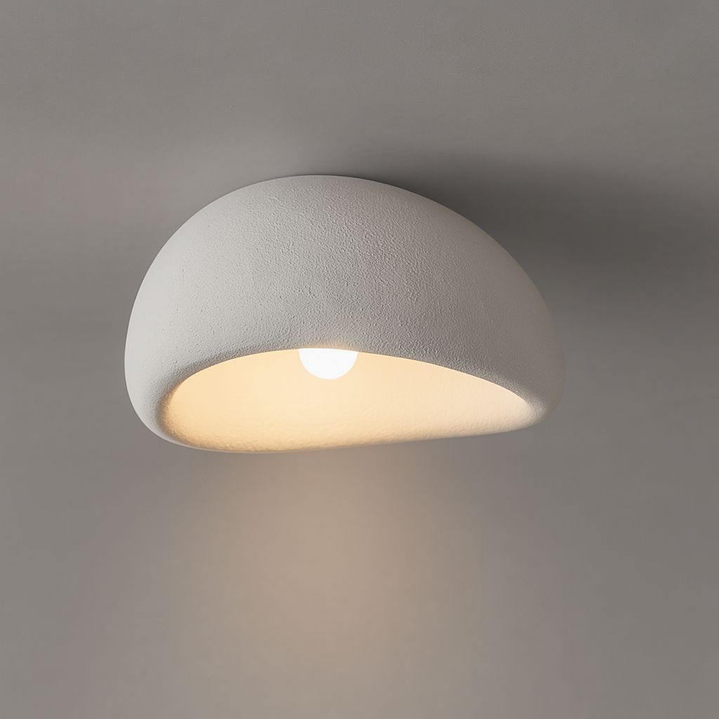 Lampada da soffitto minimalista in resina CalmGlow per ambienti tranquilli, con illuminazione morbida e uniforme