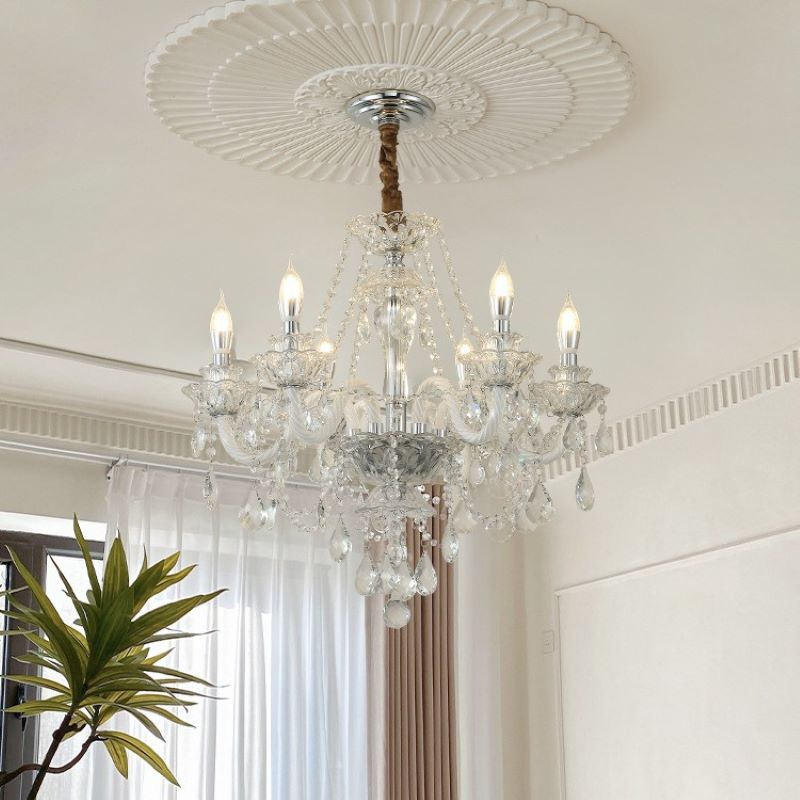 Silva French Crystal Chandelier — Indoor Fixture, Fits 10-15㎡ Rooms, Hardwired