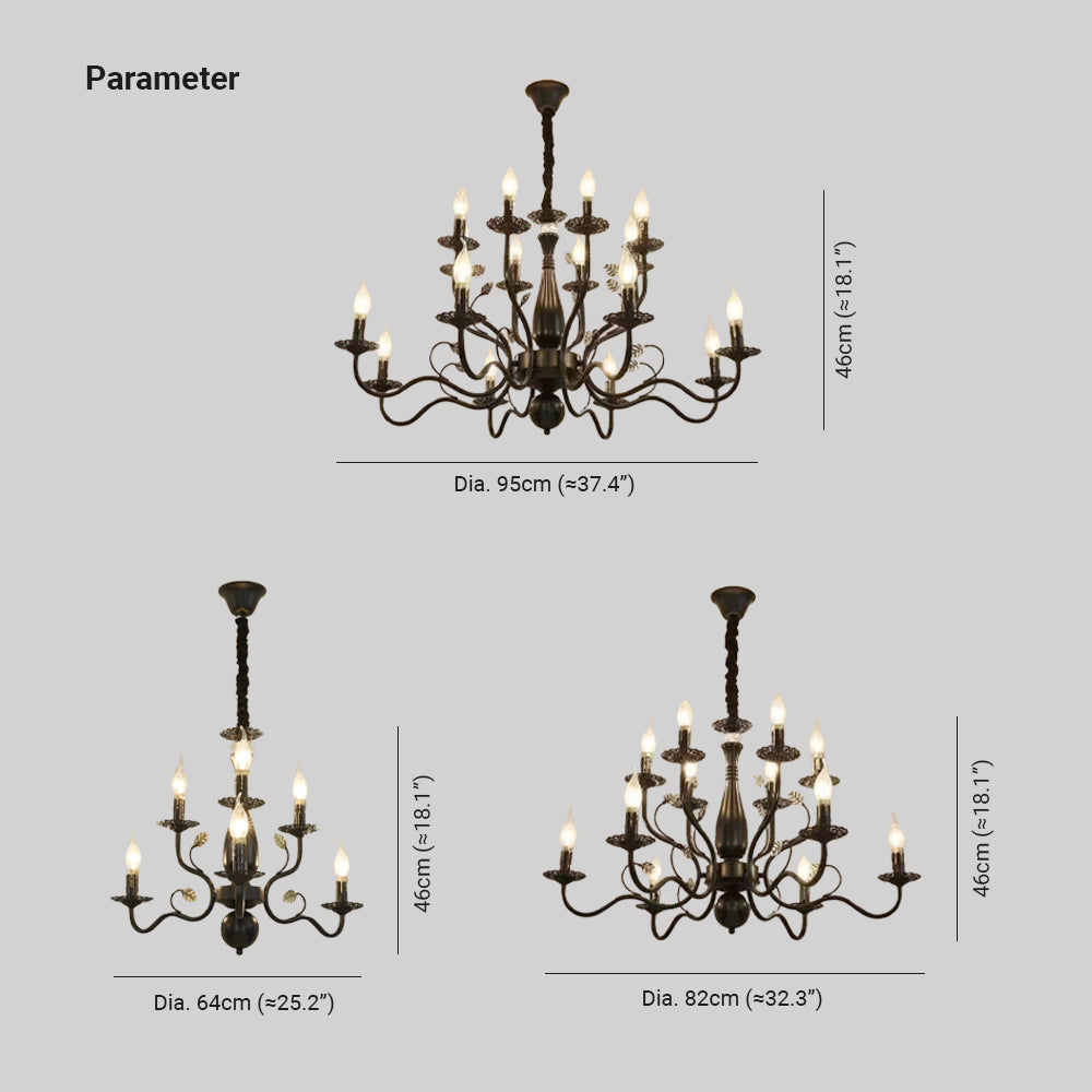 Silva Rustic Glass Chandelier — Indoor Hardwire Mount, No Bulbs Included