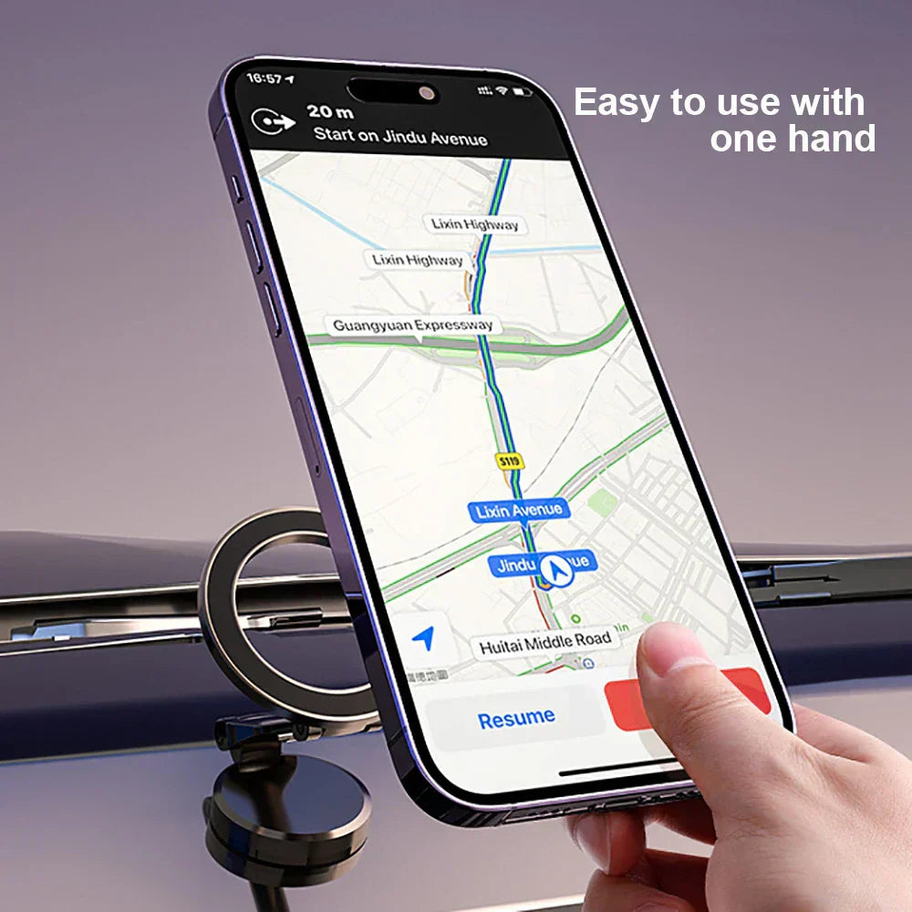 Magnetic Car Phone Holder - 360 Degree Rotating - Foldable - Zinc Alloy & ABS - Universal Fit