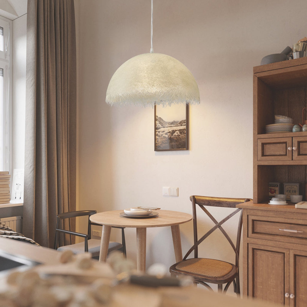 Korven hengelampe moderne epoksyharpiks metall LED-belysning