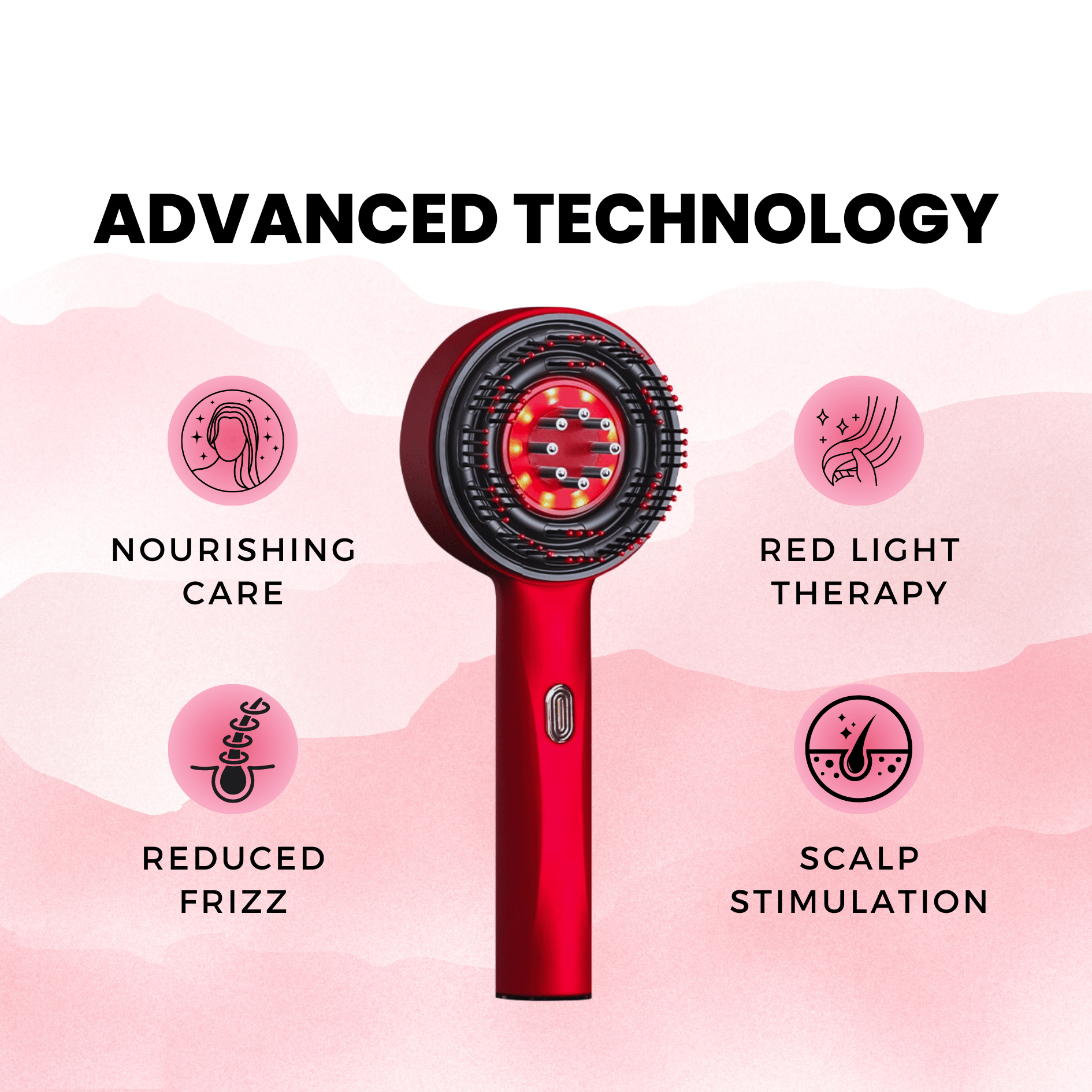 三合一红光头皮按摩器