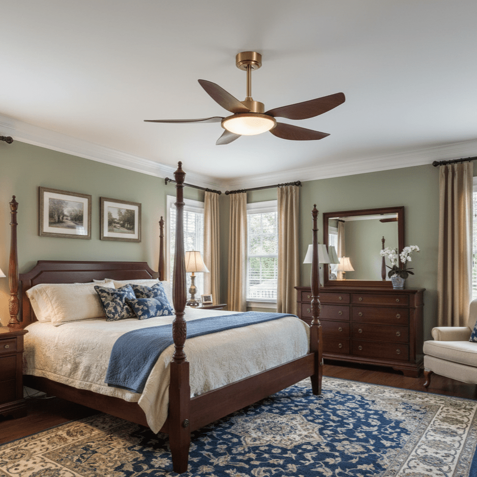 Sirocco Breeze Ceiling Fan and Center Light