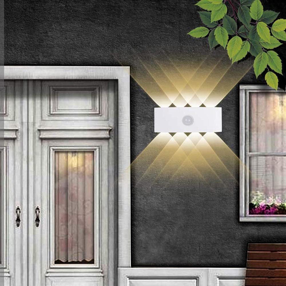 Applique murale LED Ray moderne, minimaliste, à éclairage haut et bas — structure métallique simple, noir et blanc