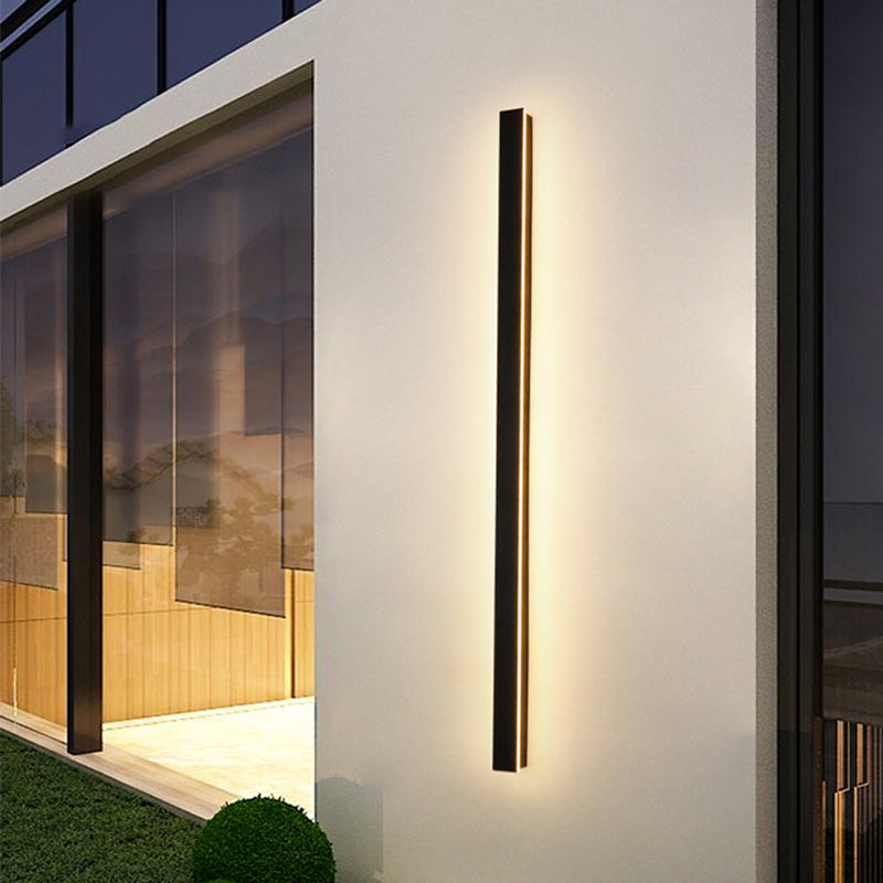 Moderní designové nástěnné LED lampy z černého kovu na zahradu a do chodby
