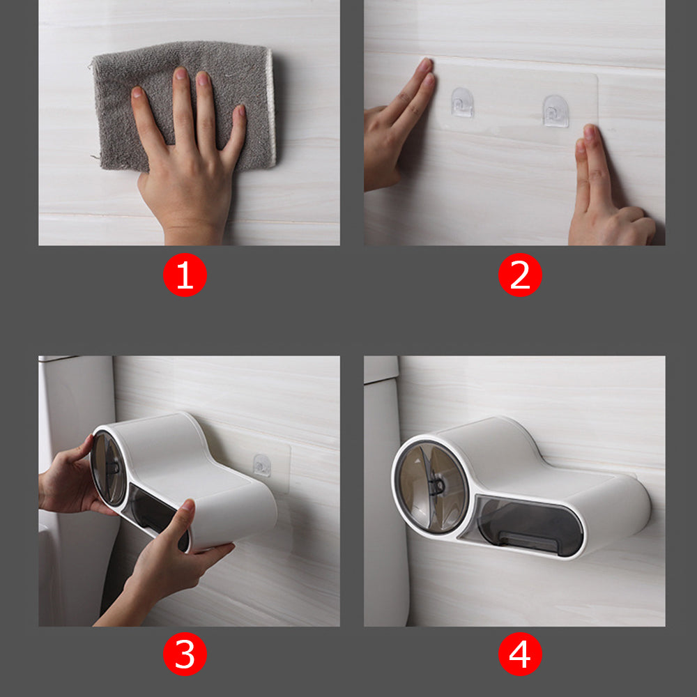Waterproof Self Adhesive Toilet Paper Holder For Bathroom