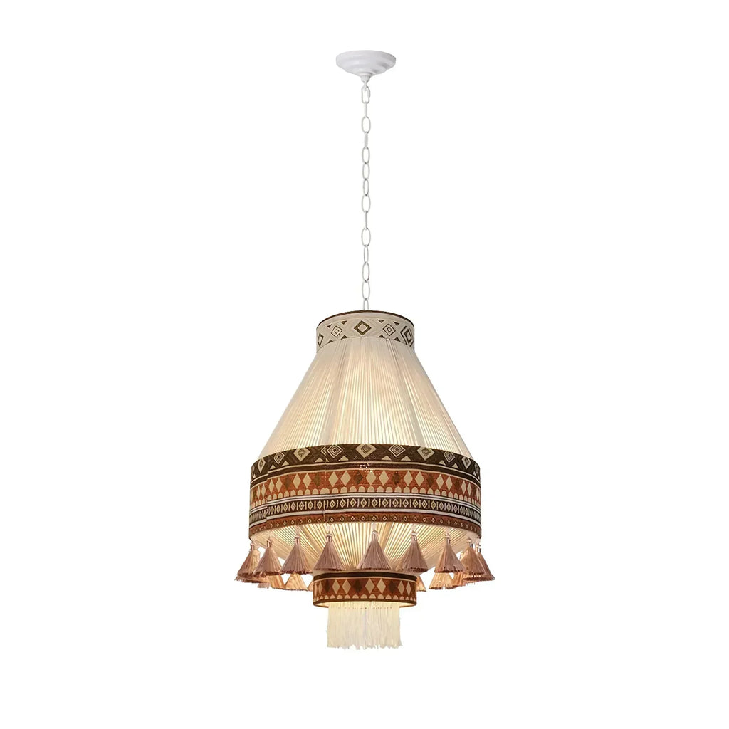 Boho – závěsná lampa s třásněmi