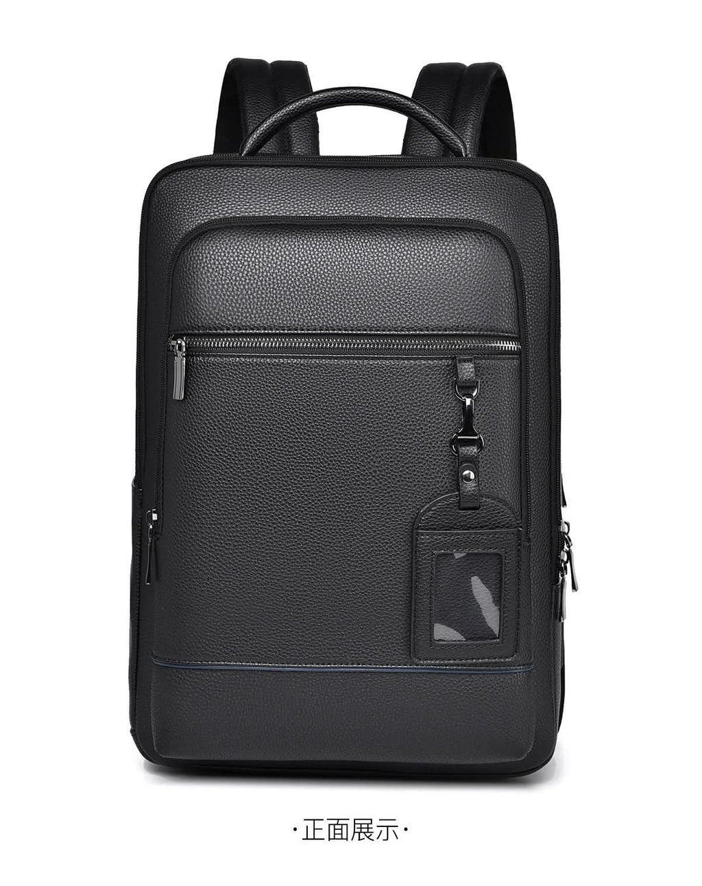 Zaino elegante in pelle con porta USB per laptop da 15.6 pollici, unisex