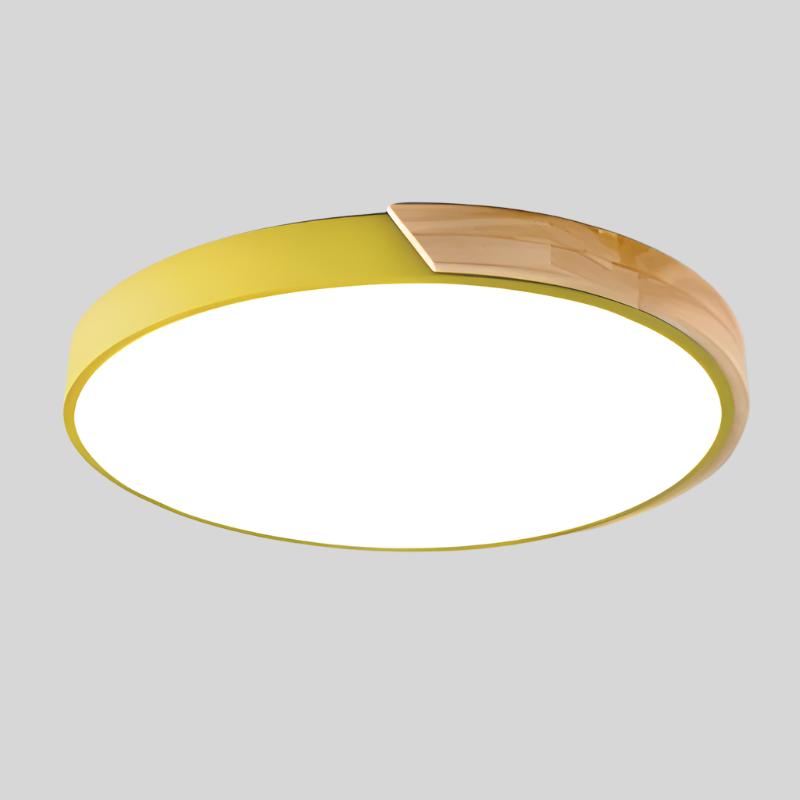 Aelora | Nordic Wood Circular Ceiling Light with Warm Glow