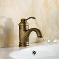 Grifo mezclador para lavabo de baño Arcline en latón antiguo