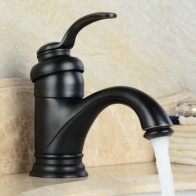 Grifo mezclador para lavabo de baño Arcline en latón antiguo