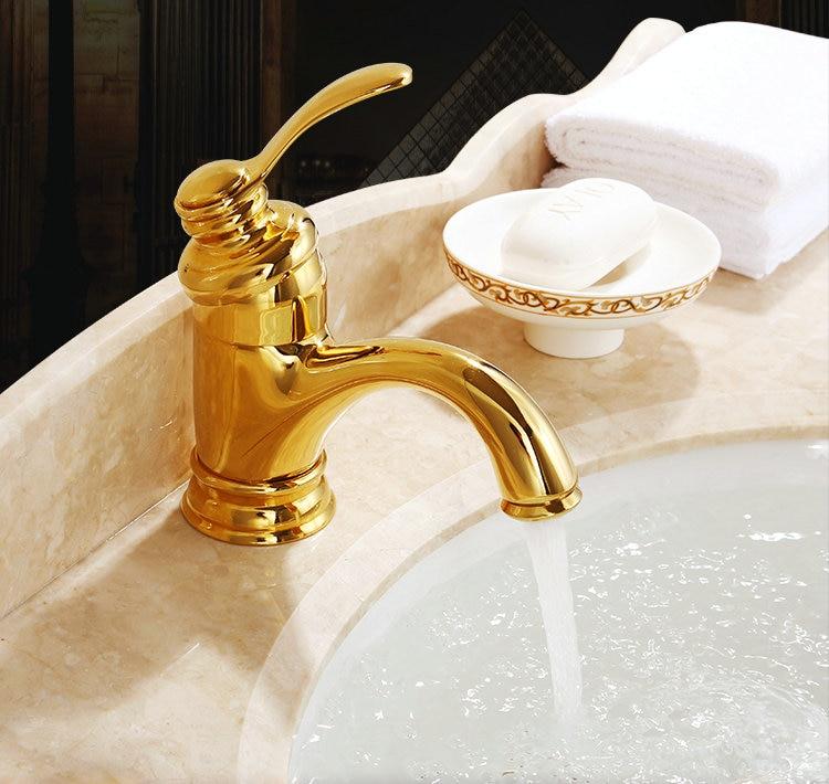 Grifo mezclador para lavabo de baño Arcline en latón antiguo