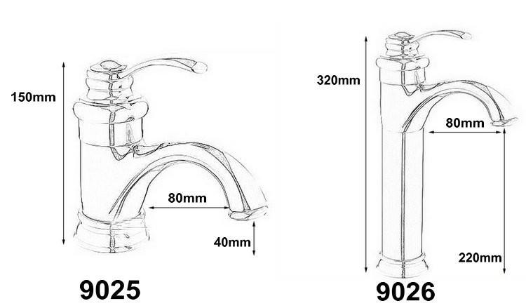 Grifo mezclador para lavabo de baño Arcline en latón antiguo