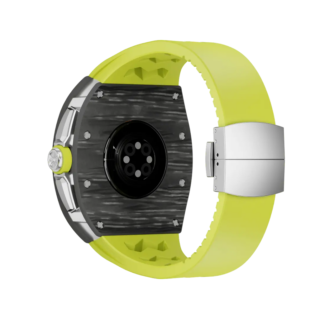 Custodia in fibra di carbonio e cinturino in silicone per Apple Watch