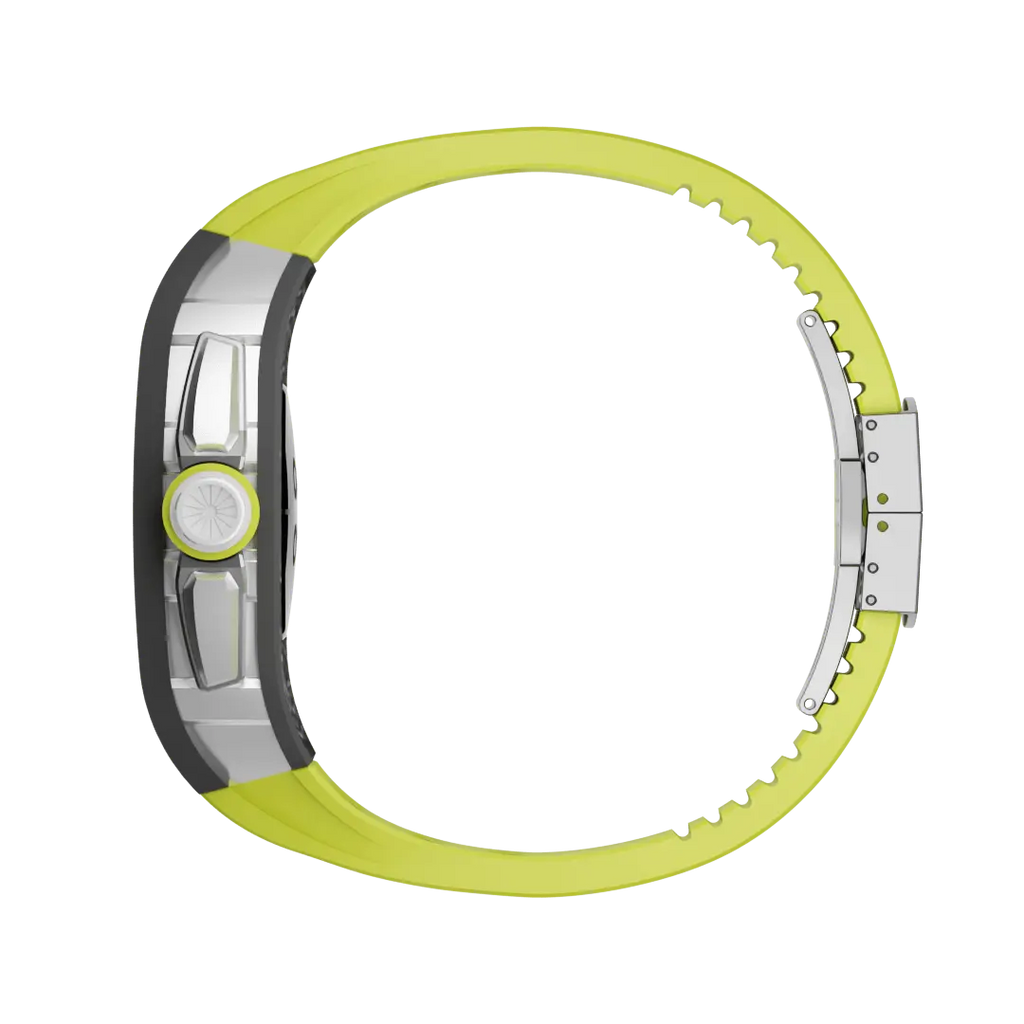 Custodia in fibra di carbonio e cinturino in silicone per Apple Watch