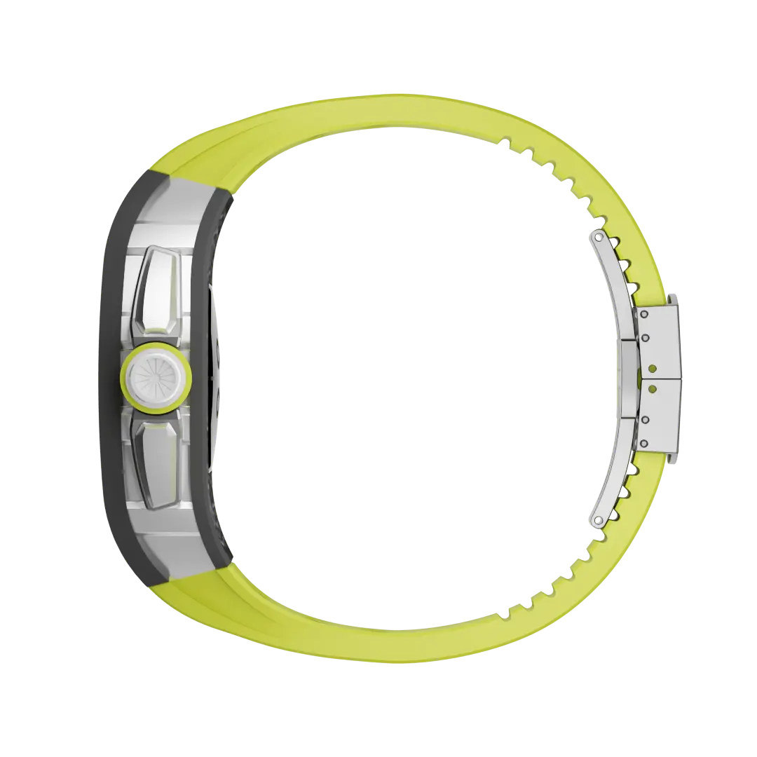 Custodia in fibra di carbonio e cinturino in silicone per Apple Watch