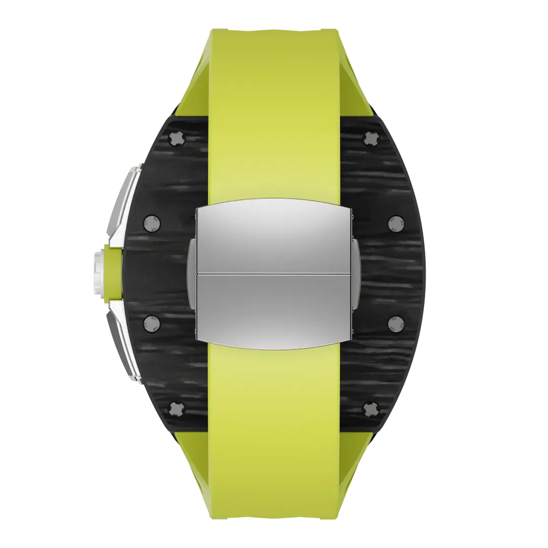 Custodia in fibra di carbonio e cinturino in silicone per Apple Watch