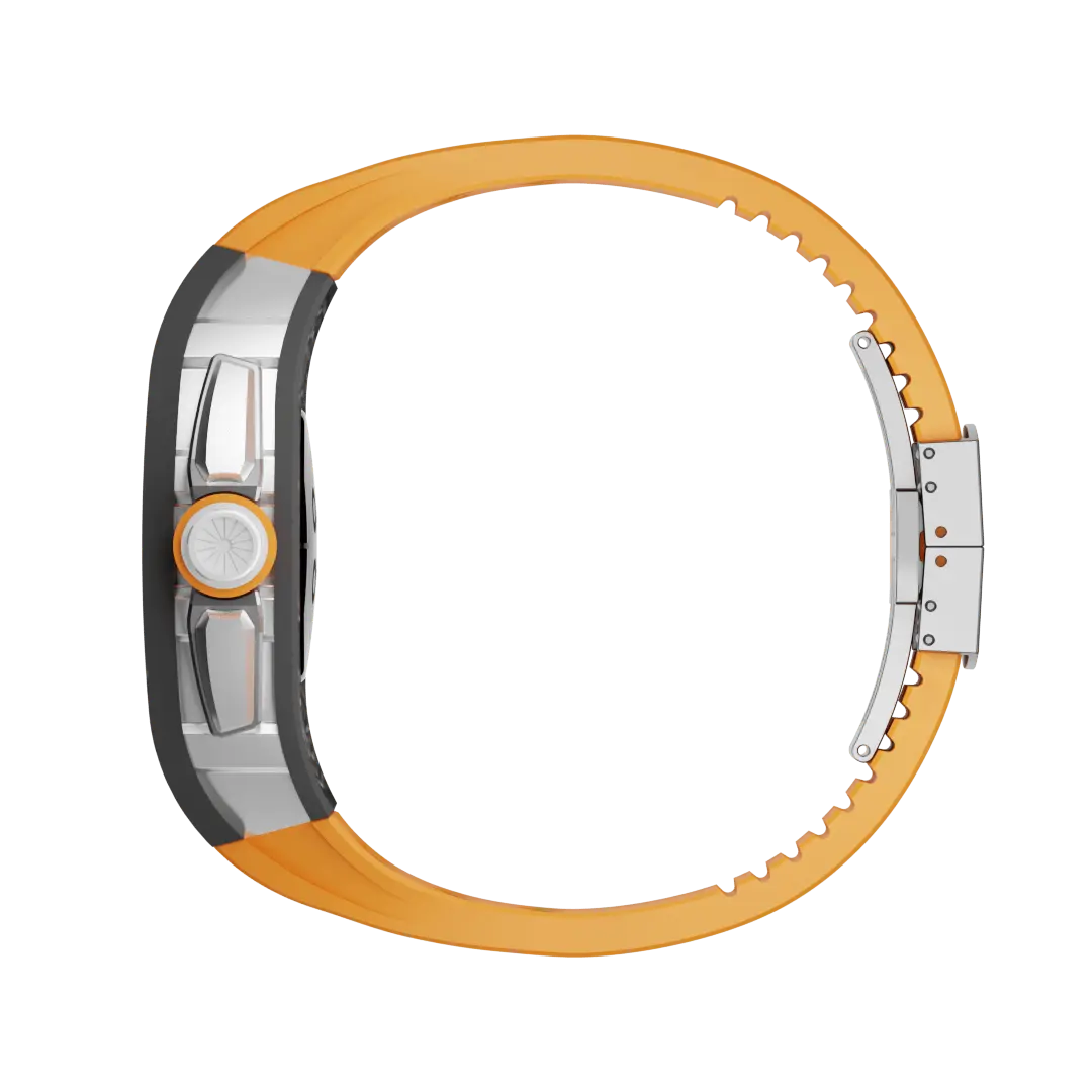 Custodia in fibra di carbonio e cinturino in silicone per Apple Watch
