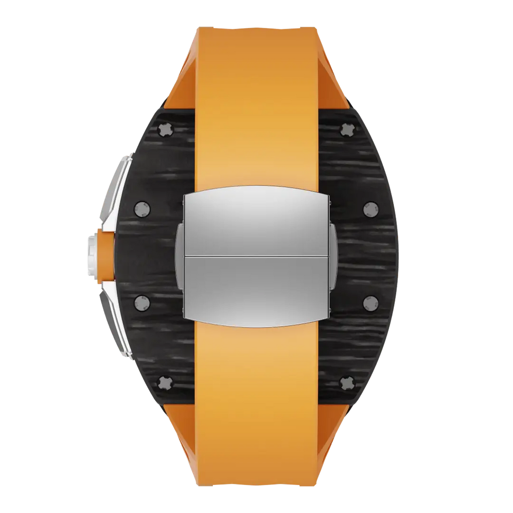 Custodia in fibra di carbonio e cinturino in silicone per Apple Watch