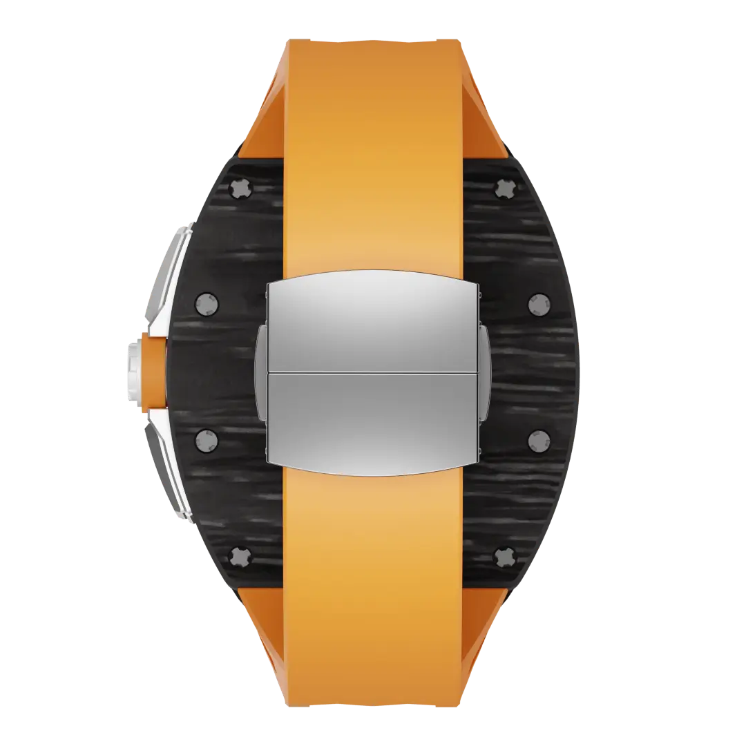 Custodia in fibra di carbonio e cinturino in silicone per Apple Watch