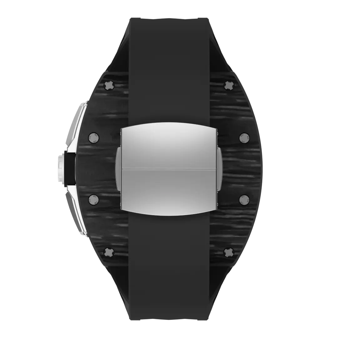 Custodia in fibra di carbonio e cinturino in silicone per Apple Watch