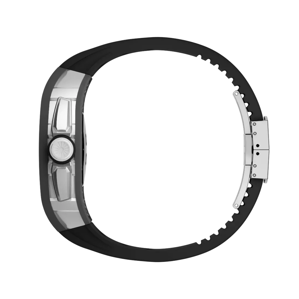 Custodia in fibra di carbonio e cinturino in silicone per Apple Watch
