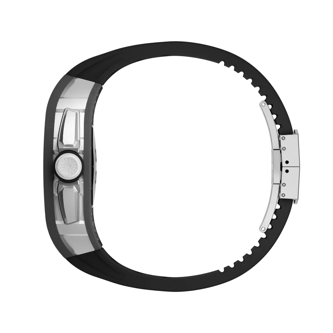 Custodia in fibra di carbonio e cinturino in silicone per Apple Watch