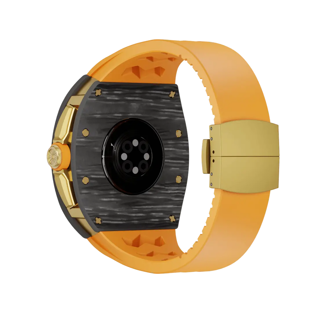 Custodia in fibra di carbonio e cinturino in silicone per Apple Watch