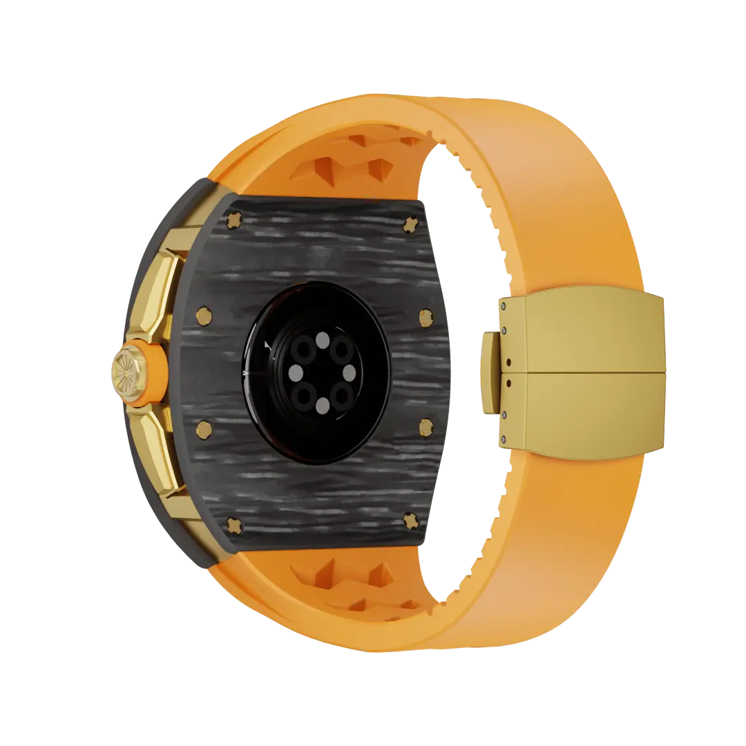 Custodia in fibra di carbonio e cinturino in silicone per Apple Watch