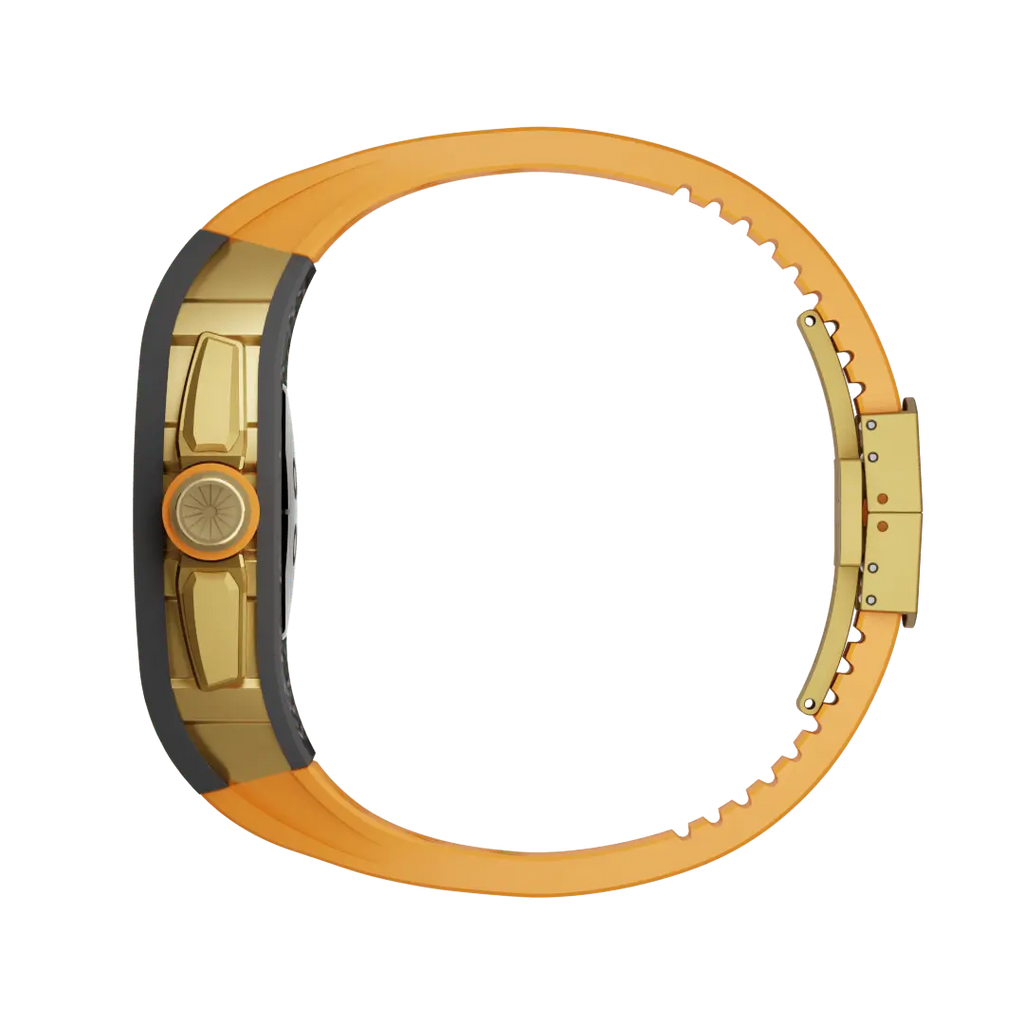 Custodia in fibra di carbonio e cinturino in silicone per Apple Watch