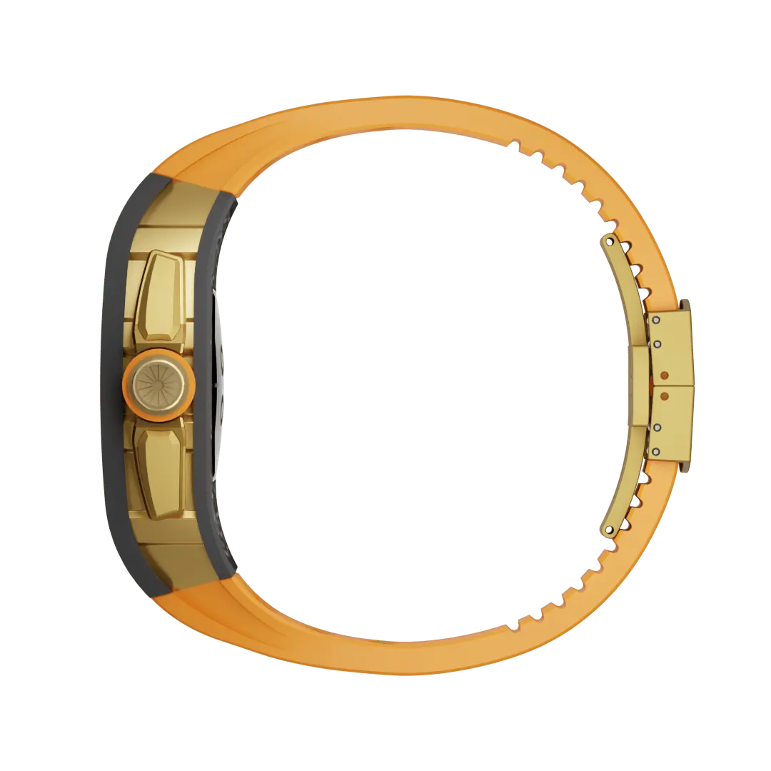 Custodia in fibra di carbonio e cinturino in silicone per Apple Watch